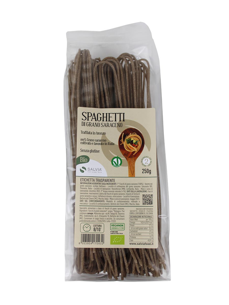 Spaghetti di grano saraceno bio - senza glutine - 250g
