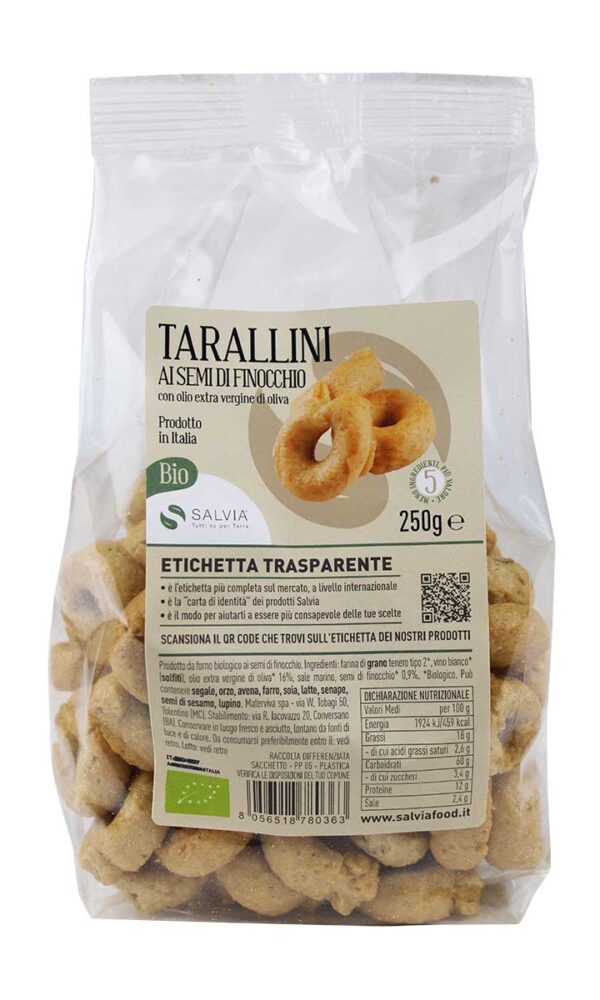 Tarallini bio al finocchietto selvatico - 250g