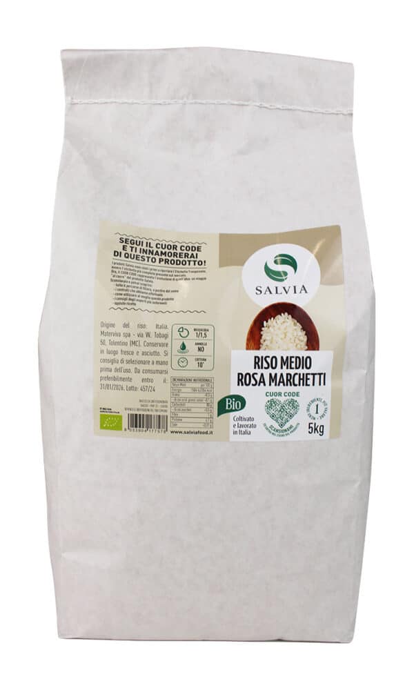 Riso rosa marchetti bianco bio - chicco medio - 5kg