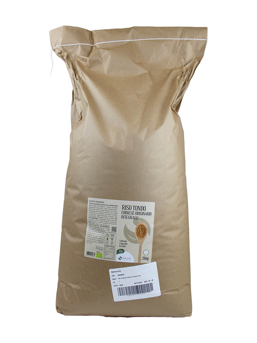 Riso chinese originario integrale bio - chicco tondo - 25kg