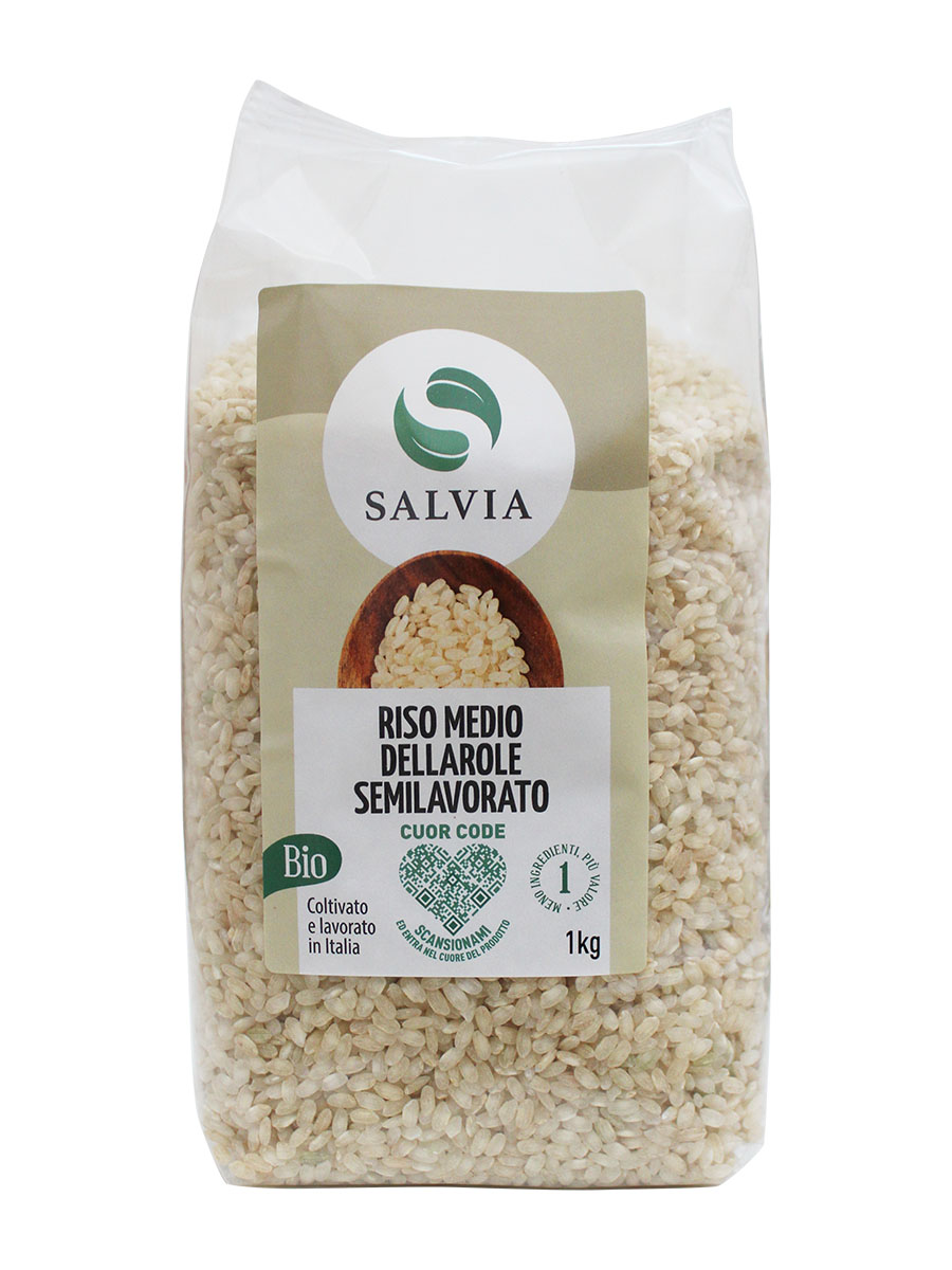 Riso dellarole semilavorato bio - chicco medio - 1kg