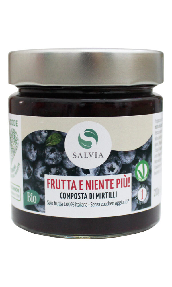 Composta di mirtilli italiani bio - 100% frutta & niente più! - 200g