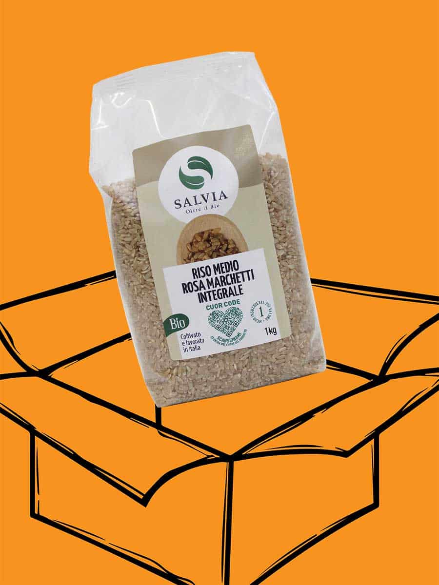Riso rosa marchetti integrale bio - chicco medio- 1kg - cartone 12 pz