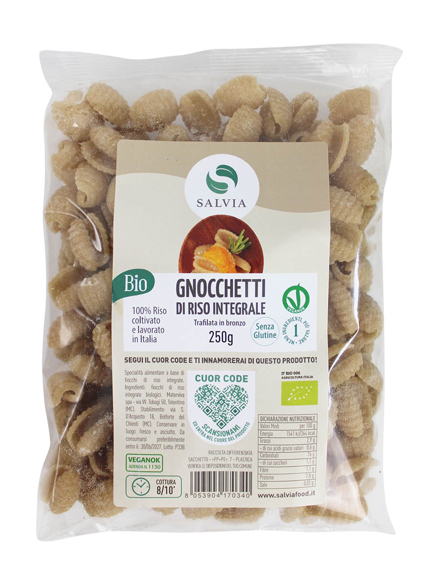 Gnocchetti di riso integrale bio - senza glutine - 250g