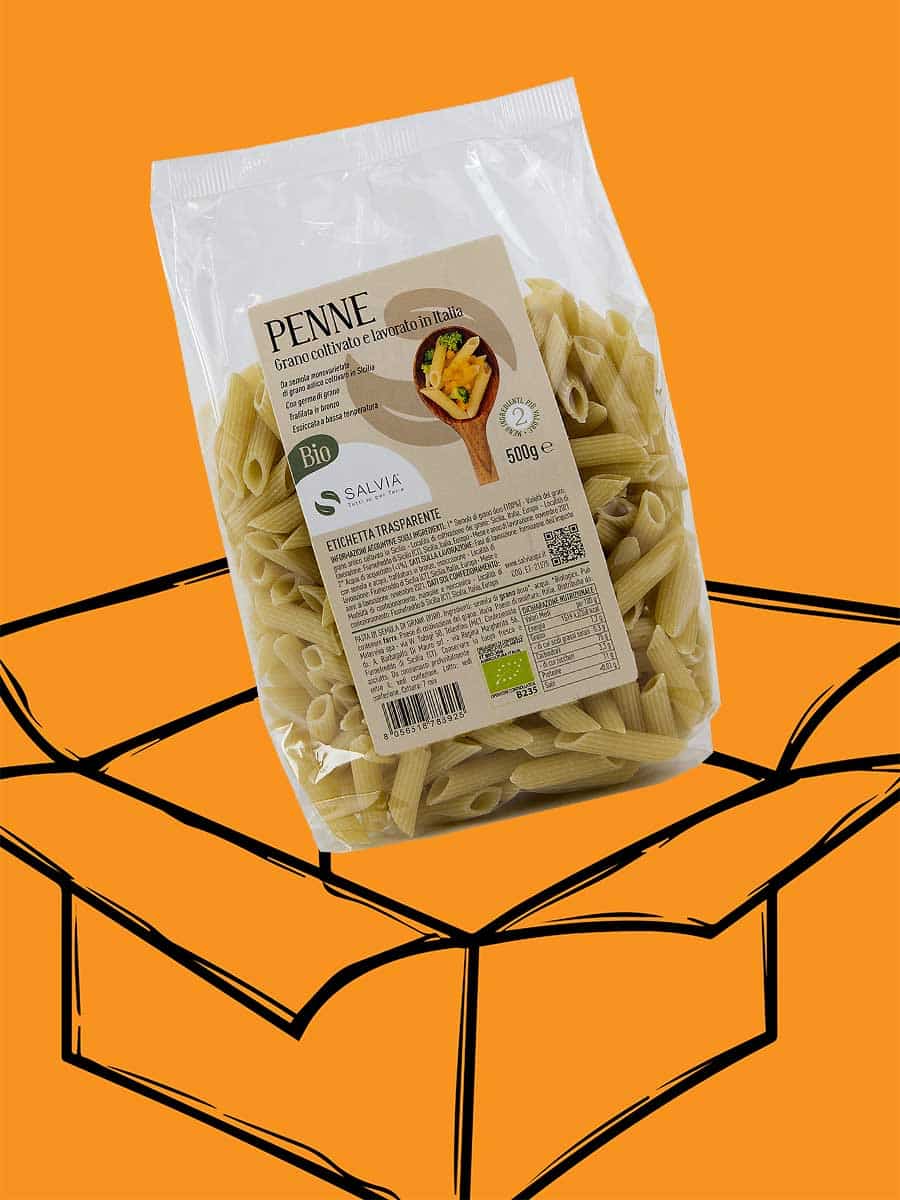 Penne di semola di grano duro bio - 500g - cartone 12 pz