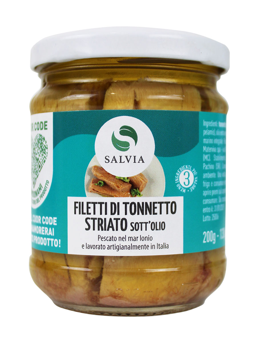 Filetti di tonnetto striato in olio extra vergine di oliva - 200g