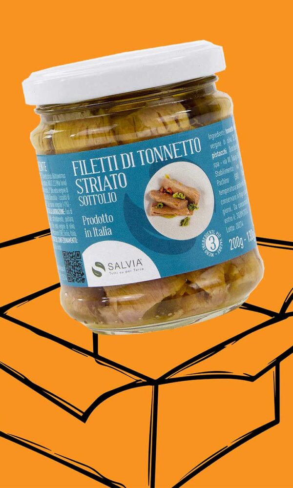 Filetti di tonnetto striato in olio extra vergine di oliva - 200g - cartone 12 pz