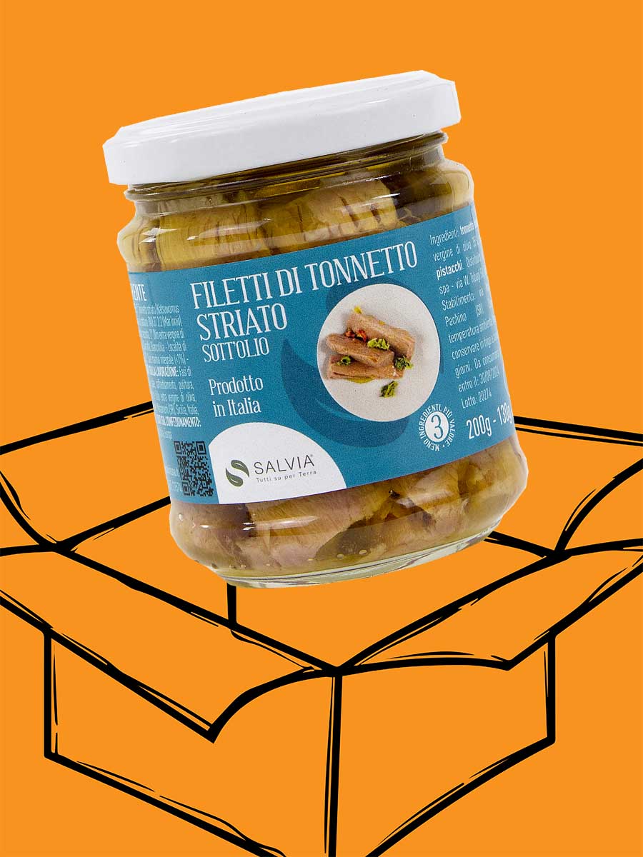 Filetti di tonnetto striato in olio extra vergine di oliva - 200g - cartone 12 pz
