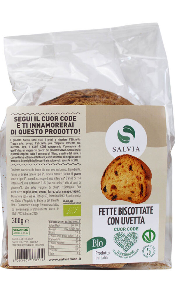 Fette biscottate con uvetta bio - 300g
