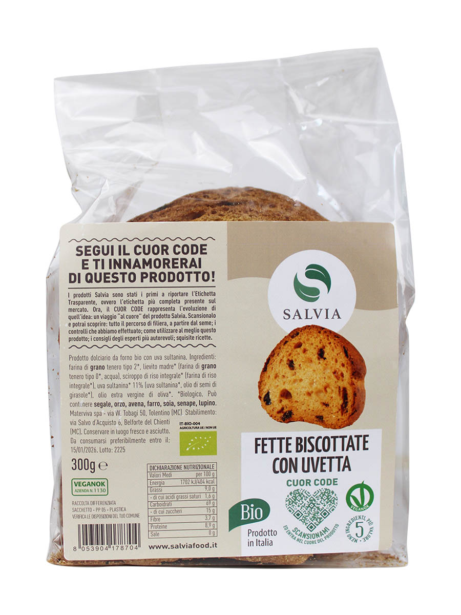 Fette biscottate con uvetta bio - 300g