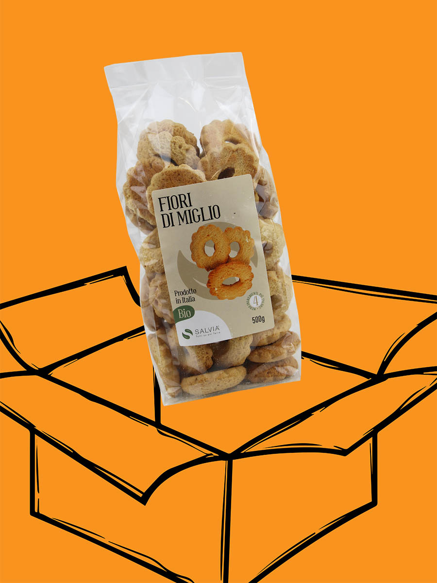 Fiori di miglio - biscotti bio - 500g - cartone 6 pz