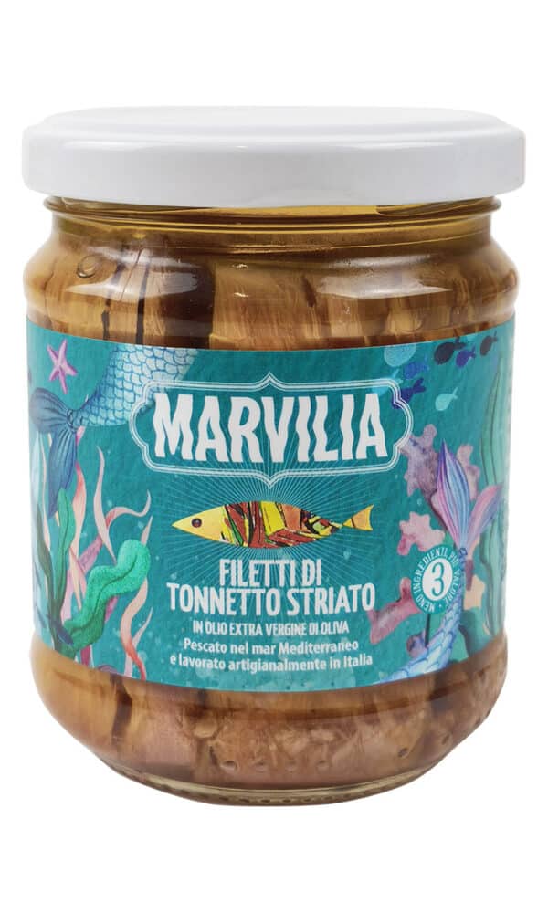 Filetti di tonnetto striato in olio extra vergine di oliva - 200g