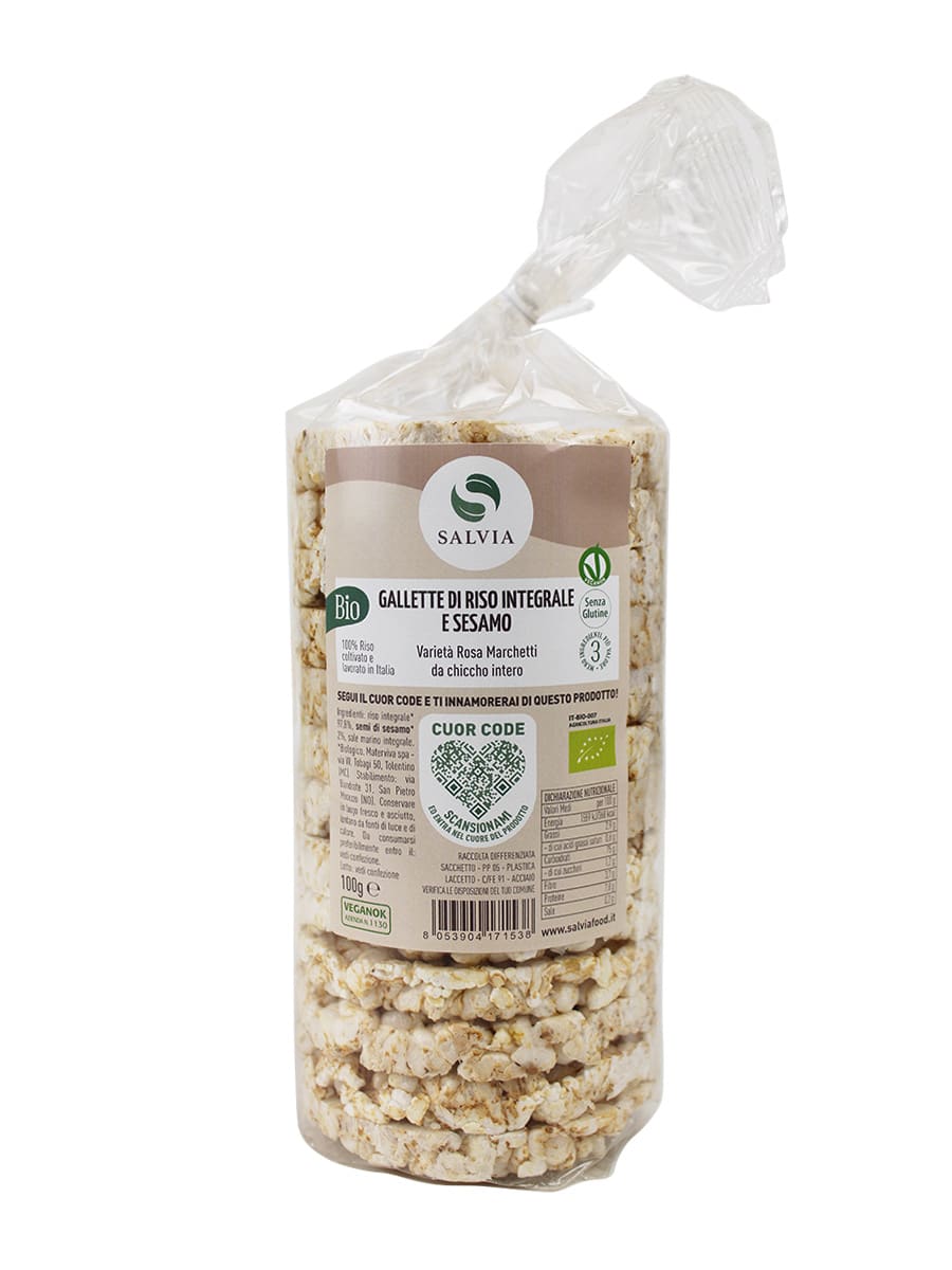 Gallette di riso integrale & sesamo bio - 100g