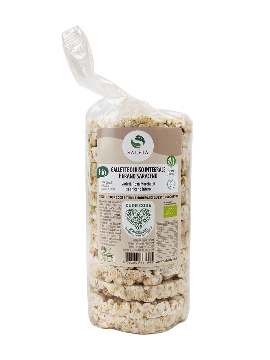 Gallette di riso integrale & grano saraceno bio - 100g