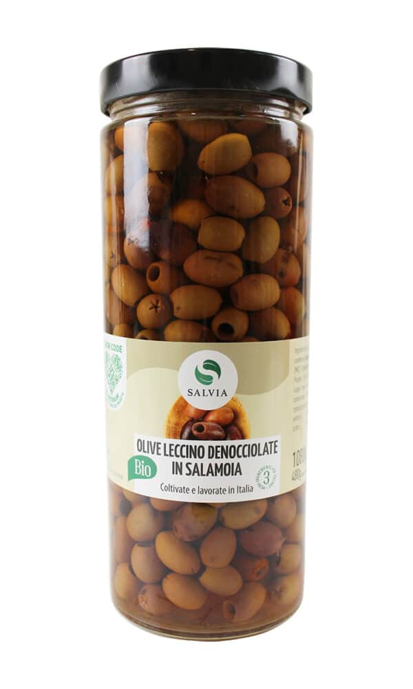 Olive leccino denocciolate in salamoia bio - 480g