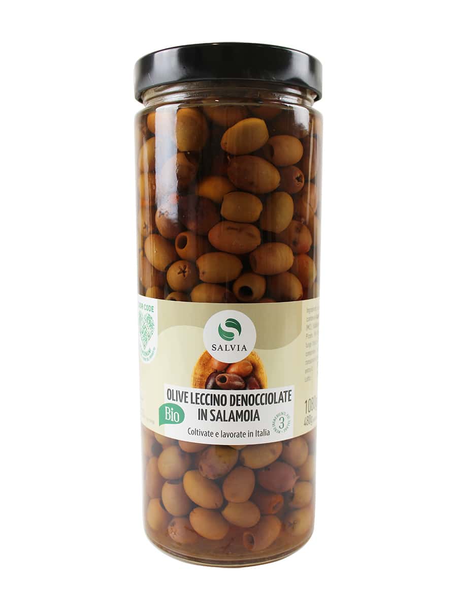 Olive leccino denocciolate in salamoia bio - 480g