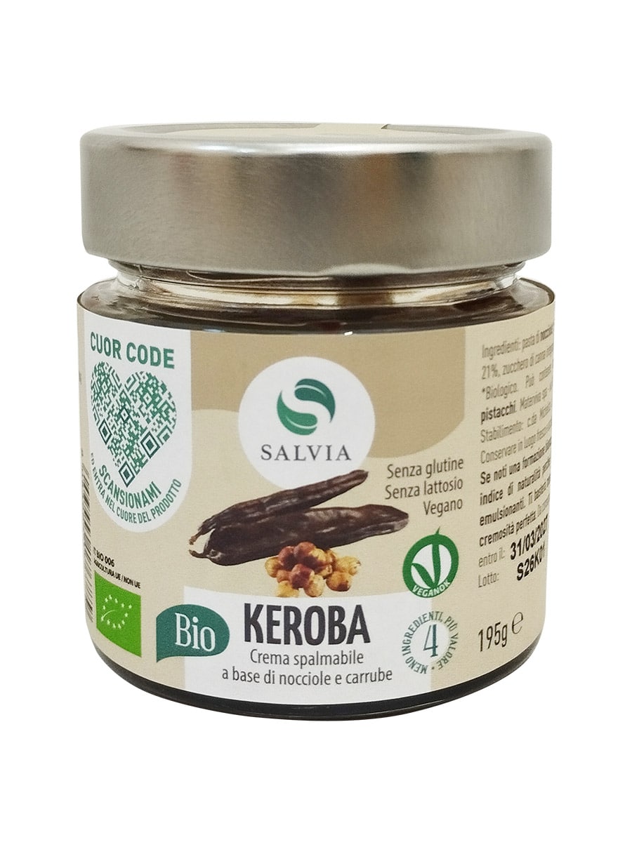Keroba - crema spalmabile di nocciole & carrube bio 195g