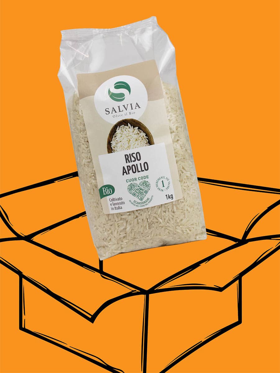 Riso apollo bianco bio 1kg – cartone 12 pz