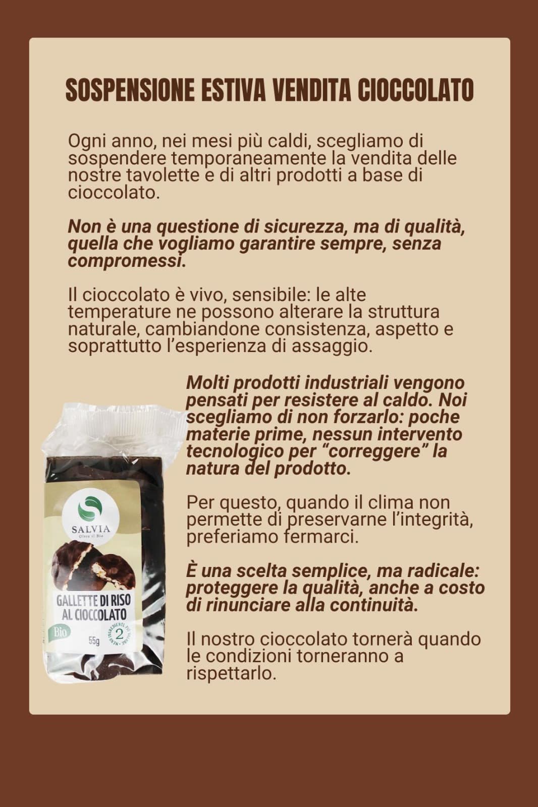 Gallette di riso al cioccolato bio 55g